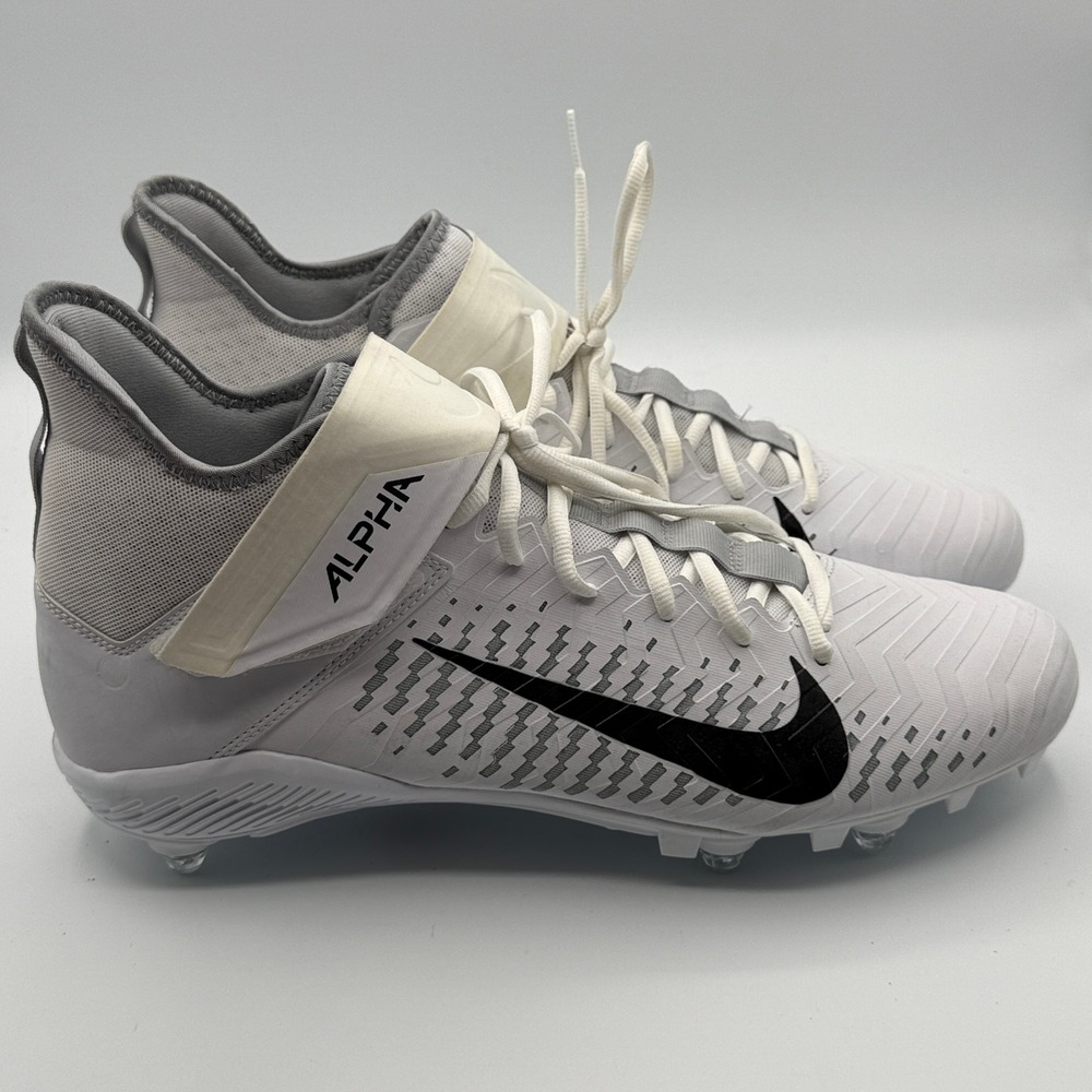Nike Alpha Menace Pro 2 Mid Men Size 14 White Football Cleats CK4277-100